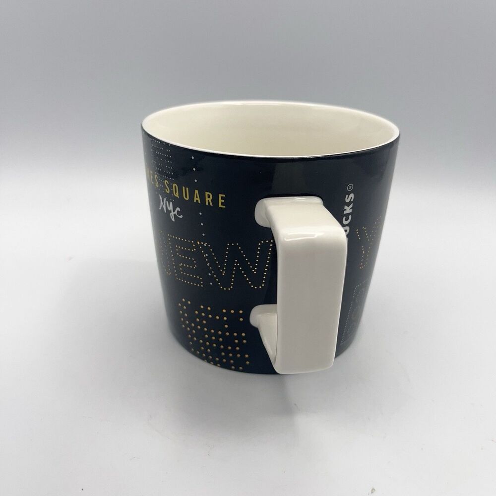 Starbucks Times Square NYC Broadway New York City Mug 2014 14 fl oz Black White